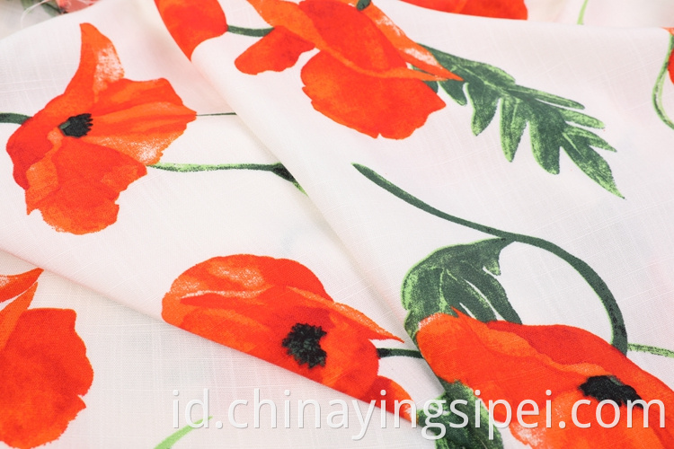 Harga Murah Eco-Friendly Dyed Print Spun Plain Rayon Print Slub Fabric Dijual